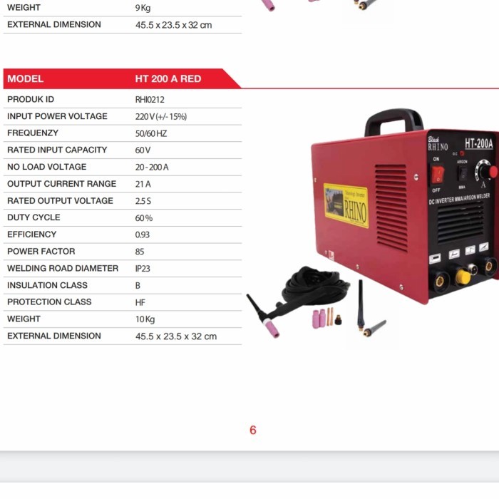 MESIN LAS ARGON RHINO HT-200 / TRAFO LAS T -200A MESIN LAS
