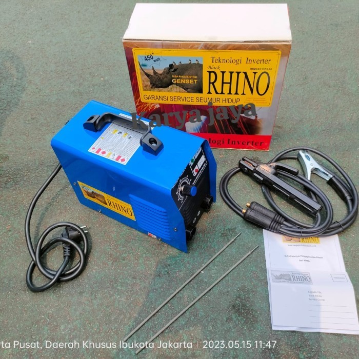 Travo las listrik inverter mesin las RHINO 450 watt 120A
