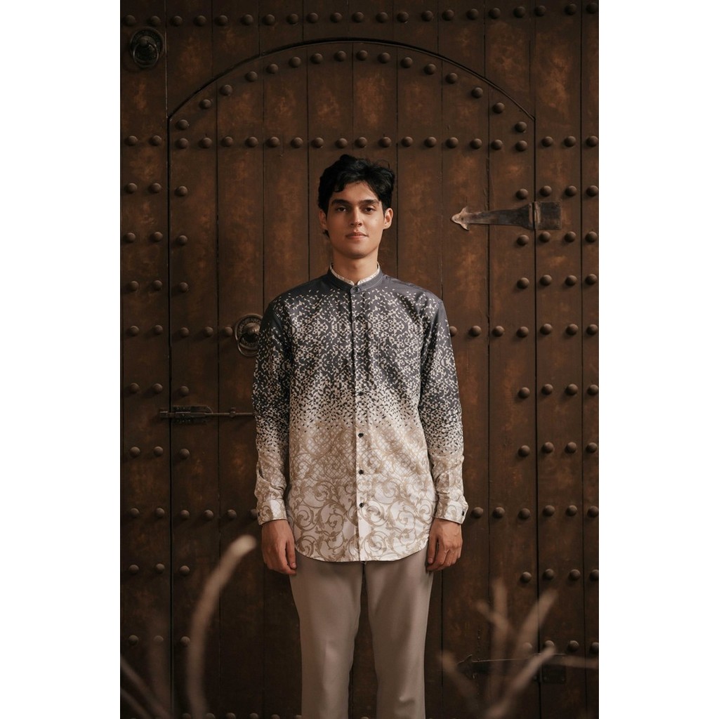 LARUSSO Khair Collection - Kemeja Koko Printing Pria - Corelle