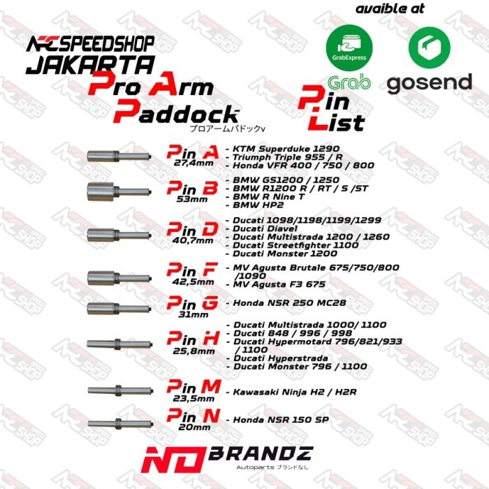 Standart Paddock Belakang Single Pro ARM NO BRANDZ DUCATI 1098