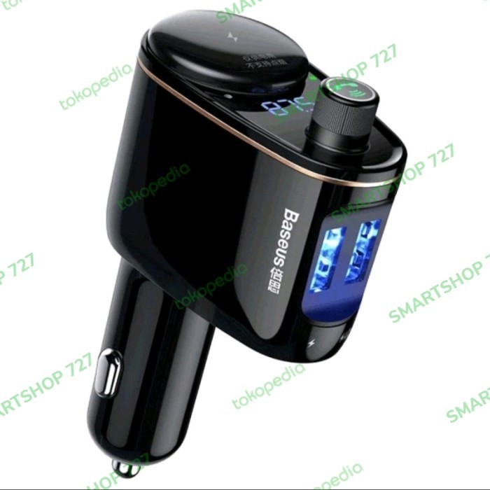 Baseus Car FM transmiter bluetooth dual usb dan lighter