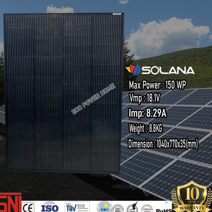 SOLANA SOLAR CELL/PANEL SURYA/SOLAR PANEL MONOCRYSTALLINE 12V 150WP