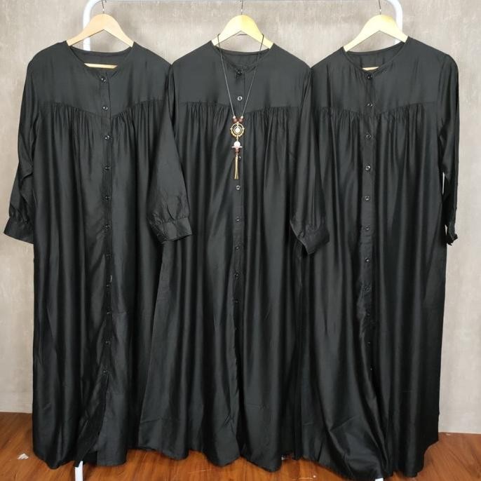 BEST SELLER GAMIS HITAM SUPER JUMBO LD 130 CM MODEL POLOS KEKINIAN