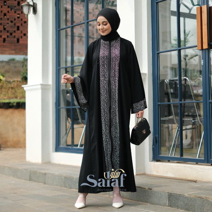 Abaya Hitam Turkey Bahan Kain Saudi
