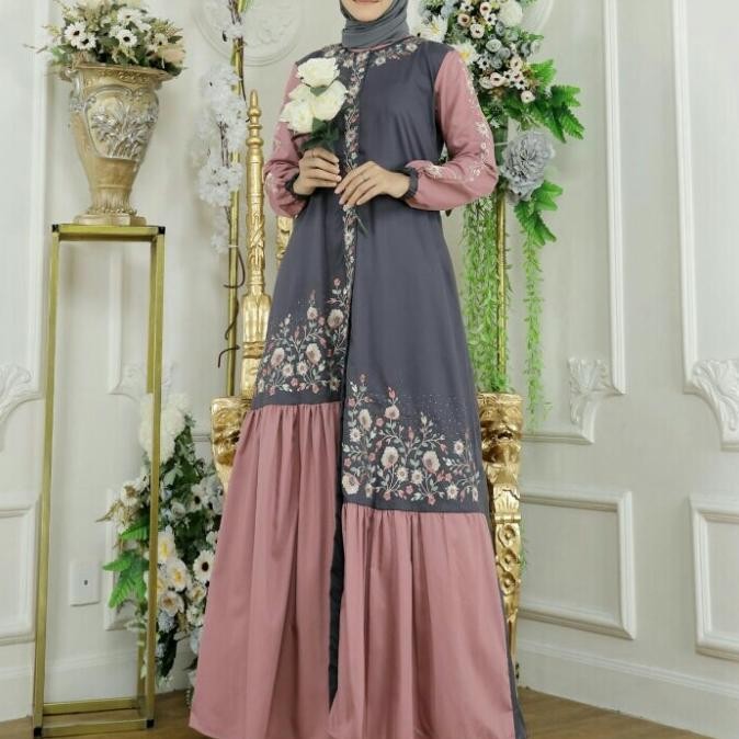 Trend New Gamis Katun Toyobo Kombinasi Warna//Gamis Rempel Mix Bordir Terbaik