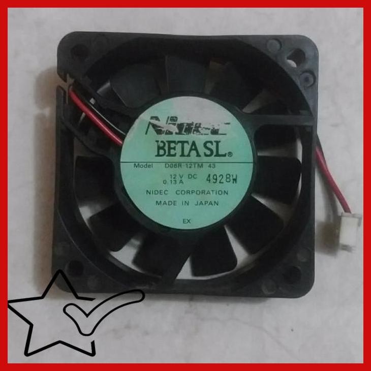 [BJY] FAN 6CM ORIGINAL NIDEC BETA SL D06R-12TM 12V 0.13 2PIN