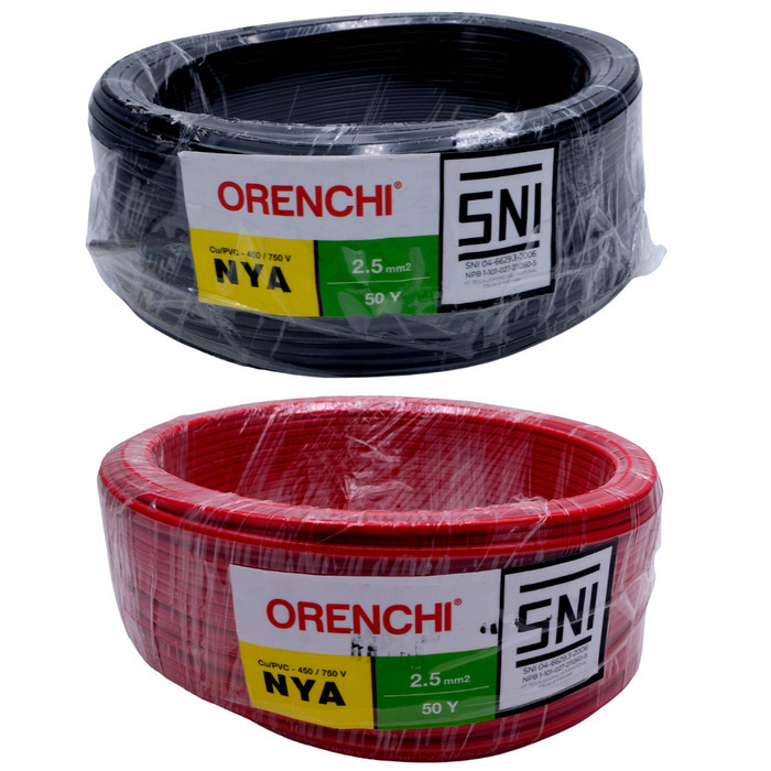 Kabel Nya Orenchi 2.5Mm 50Y Sni Kabel Listrik Tunggal Tembaga 2.5Mm