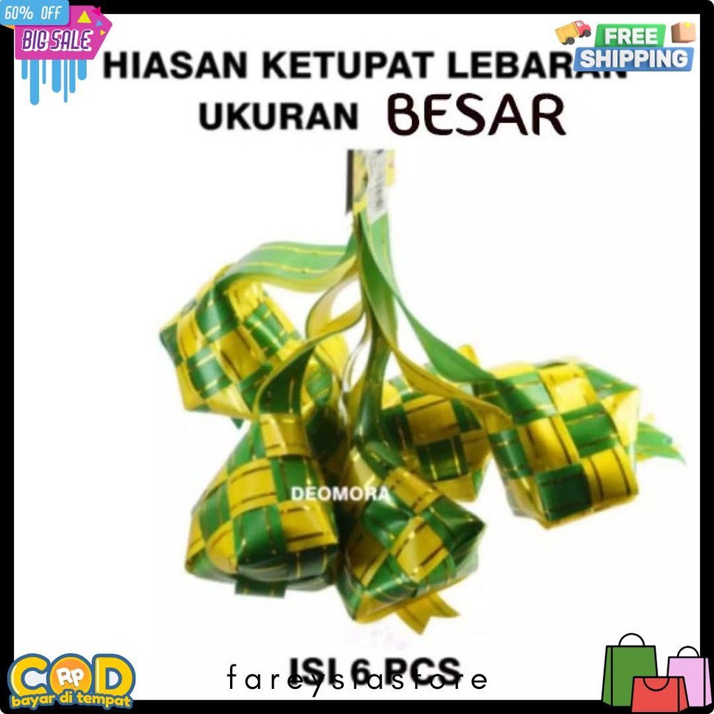 

Grosir Ketupat Hiasan Lebaran Ketupat Pita Idul Fitri Diskon