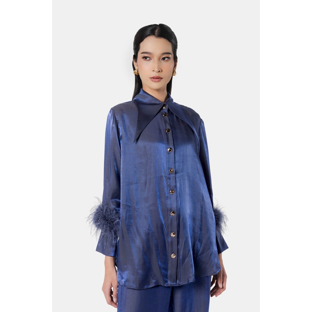 Benang Jarum Black Label - Olivia Feathers Shirt - Future Dusk