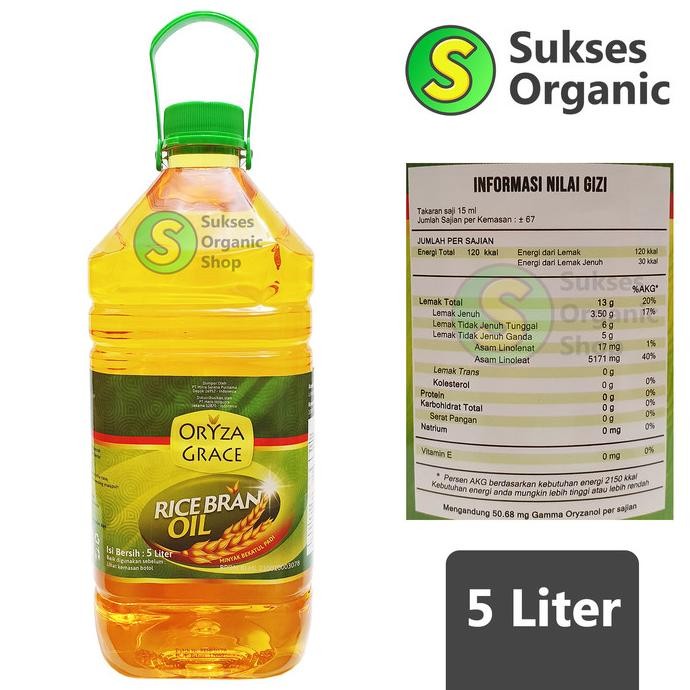 

Rice Bran Oil/Minyak Goreng Bekatul Padi | 5L | Oryza Grace Original Dan Terpercaya