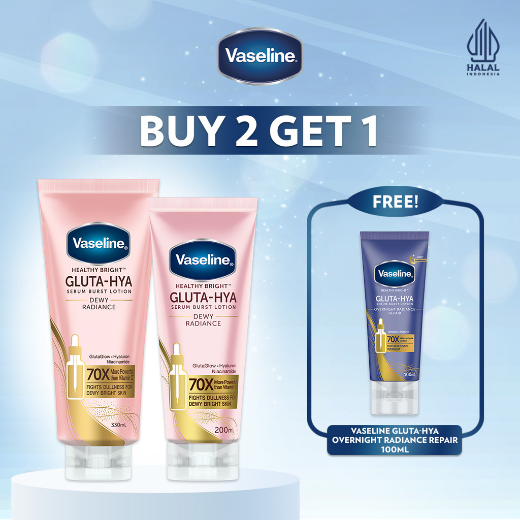 [BUY 2 GET 1] Buy Vaseline Gluta Hya Dewy Radiance 200ml and Vaseline Gluta Hya Dewy Radiance 330ml 