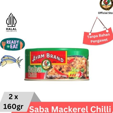 

READY IKAN SABA MACKEREL KALENG PEDAS AYAM BRAND 2 PCS 160GR