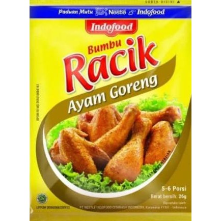 

READY INDOFOOD BUMBU RACIK AYAM GORENG [26GRAM /50 SACHET/ 5 RENCENG ]