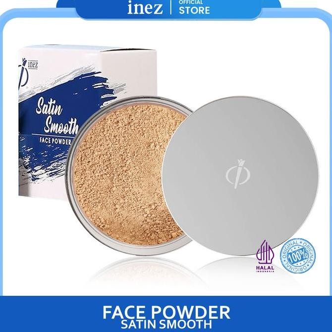 Baru INEZ Bedak Tabur Satin Smooth Face Powder Inez Cosmetics Wajah Lightening Loose Powder Kosmetik