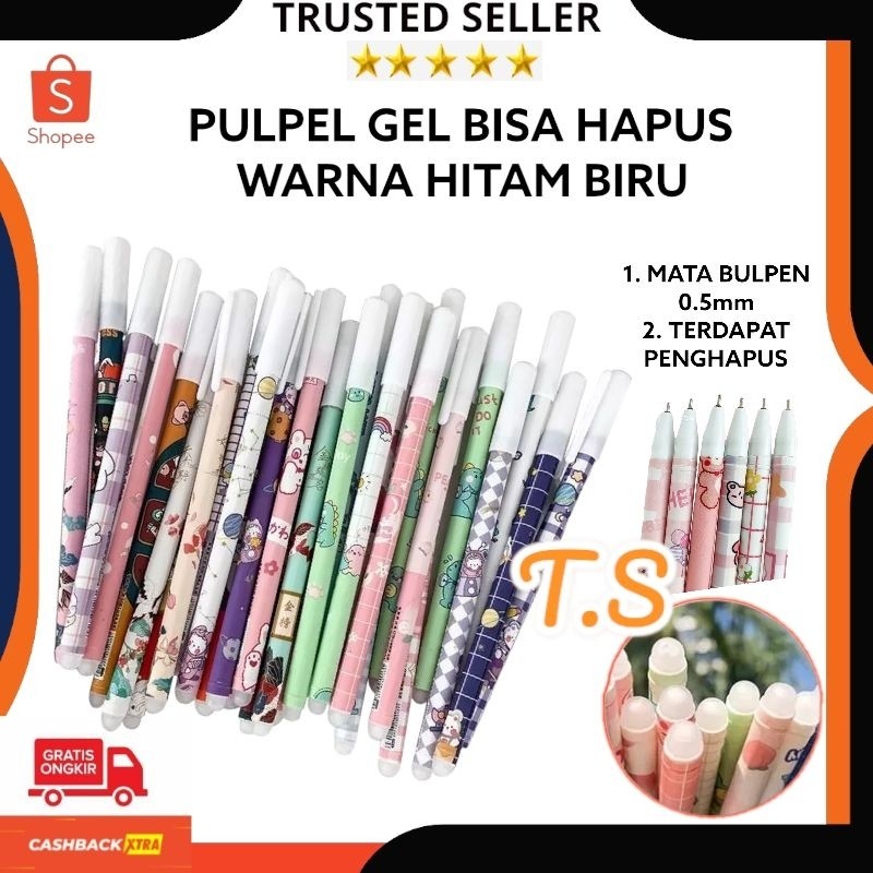 

Pulpen Gel Bisa Dihapus Lucu Tinta Hitam & Biru / Ballpoint / Bolpoin / Pena