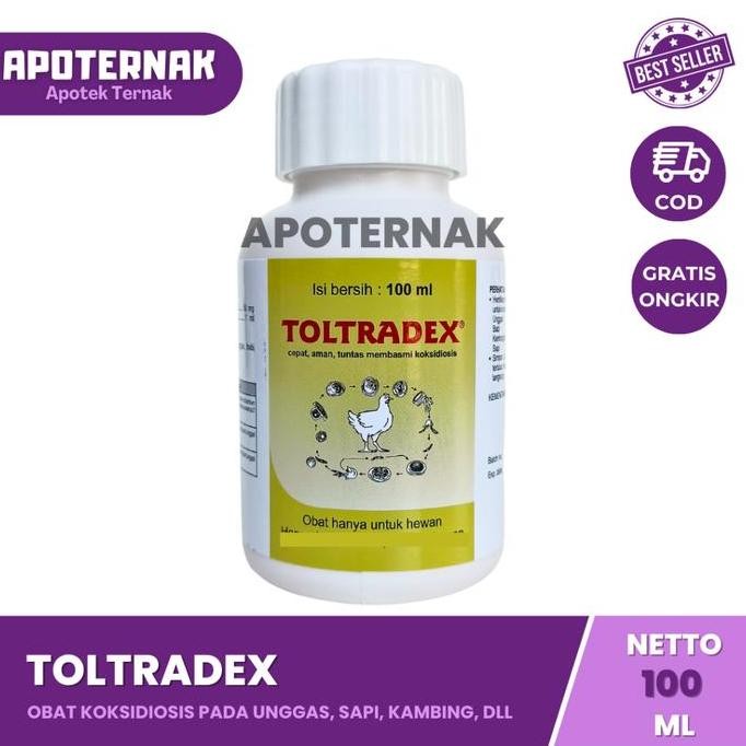 

READY TOLTRADEX 100 ML MEDION - KOKSIDIOSIS KOKSIDIA UNGGAS AYAM KELINCI SAPI BABI KAMBING DOMBA