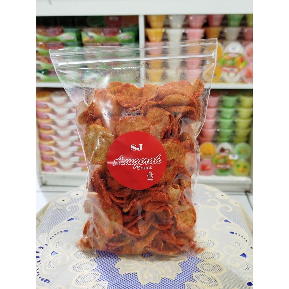 

NEW Basreng Bulat Pedas 250 gram dan 500Gram - Snack Makanan Ringan - Food