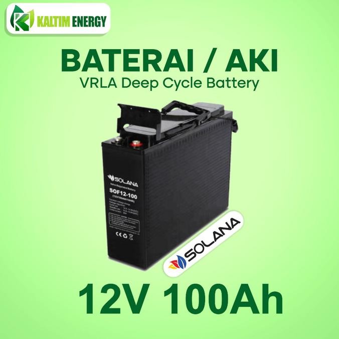 CO Baterai 12V 100Ah / Aki Kering 12V 100Ah VRLA SOLANA