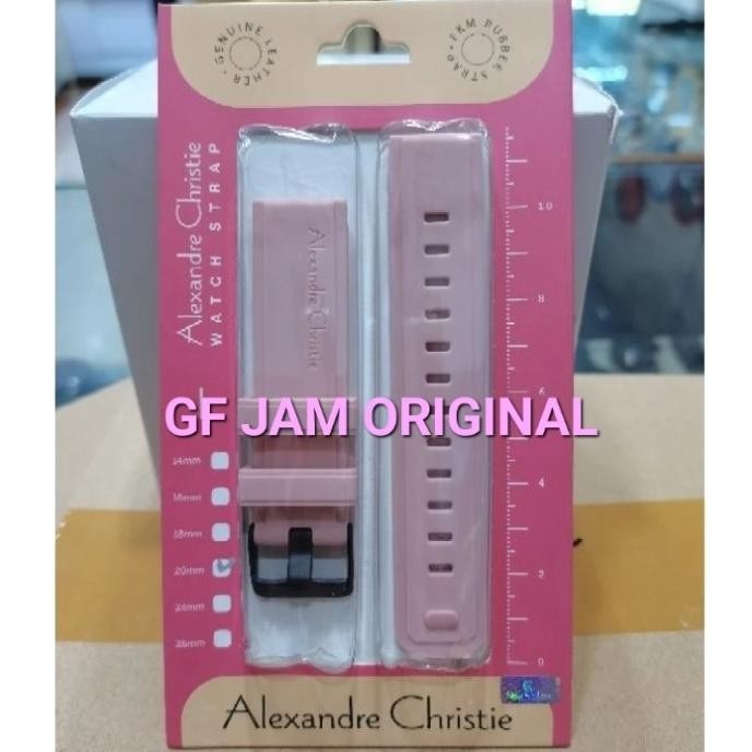 promo tali karet jam tangan original alexandre christie ac9344 ac 9344 strap