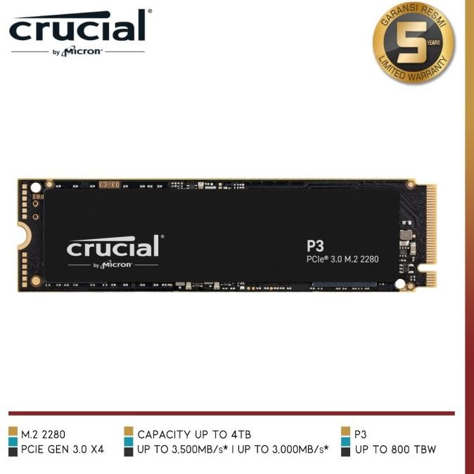 CO Crucial P3 | PCIe Gen3 x4 M.2 2280 Solid State Drive