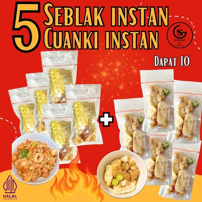 

TERBAIK PAKET BUNDLING 10, SEBLAK INSTAN 5PCS MIX CUANKI INSTAN 5PCS Hotpot Instan Food Kaldu Kuah