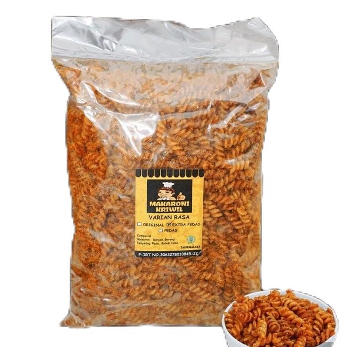 

KOMPLIT Makaroni Bantet Kriwil Spiral Asli Tasikmalaya 500gram Makroni Goreng Pedas Snack Camilan