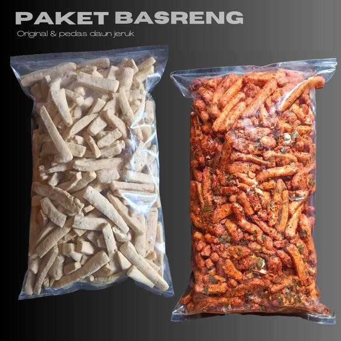 

DISKON 1kg paket bundling basreng pedas daun jeruk mix original Goreng Food