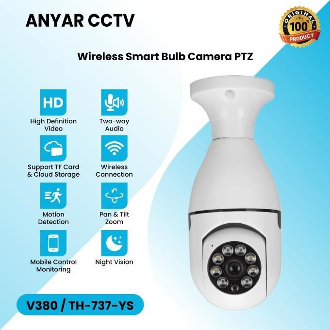 Sale Camera Cctv Wifi Wireless Ptz Bohlam V380 / Thunderin Th-737-Ys