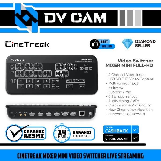 Cinetreak Mixer Mini Video Switcher Live Streaming New Stok