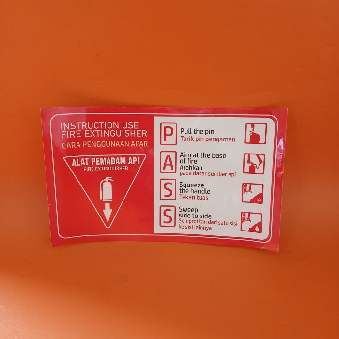 

I_S Stiker Cara Menggunakan APAR versi 2 bahasa - Stiker Tanda Alat Pemadam Kebakaran Ringan - APAR