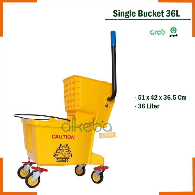 SINGLE BUCKET MOP WRINGER / SINGLE MOP WRINGER TROLLEY 36L