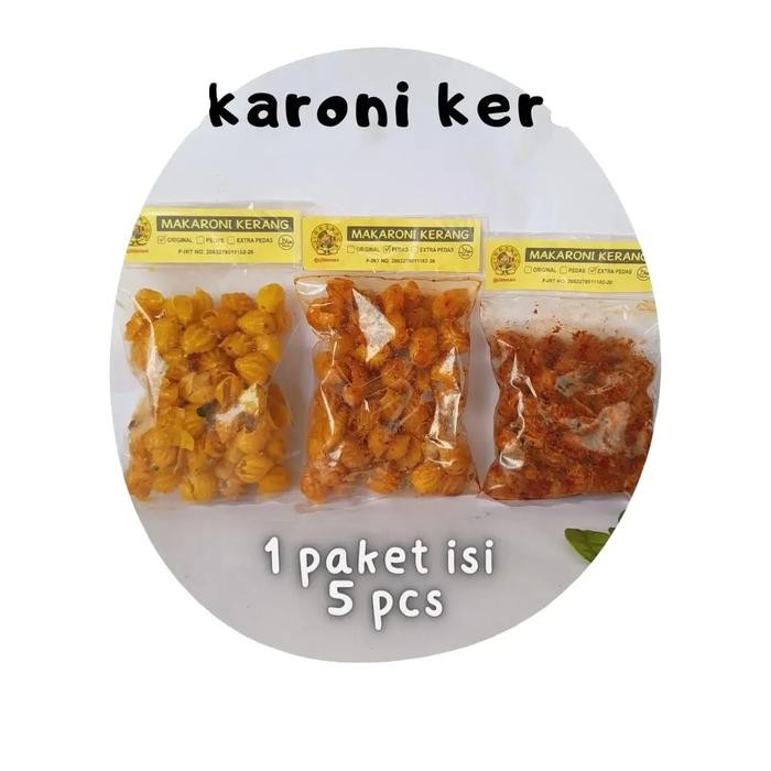 

LIMITED EDITION Makanan Snacks Makaroni Bantat Kerang Renyah Pedas (Isi 5)