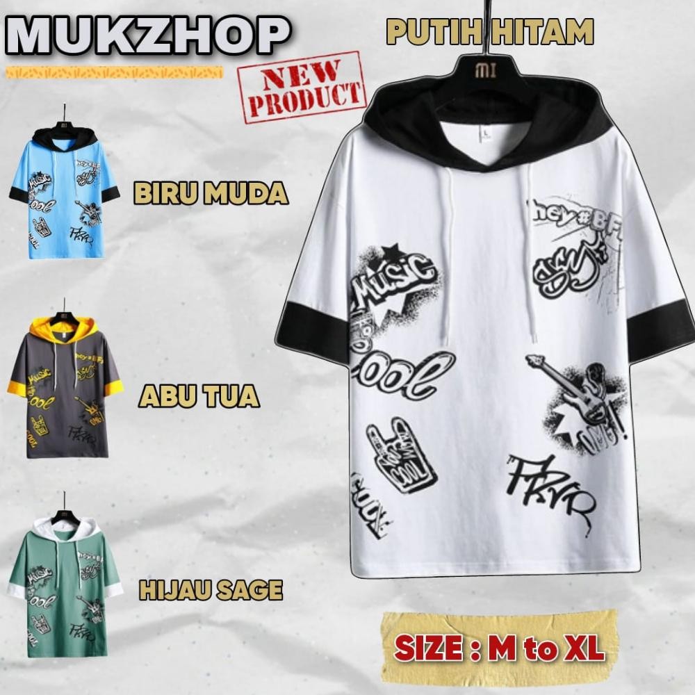 Sweater Hoodie Lengan Pendek Mukzhop Hoodie Pria