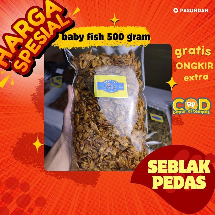 

GRATIS ONGKIR cemilan Baby fish crispy 500 gram rasa seblak pedas Snack Camilan Kering Food Keripik