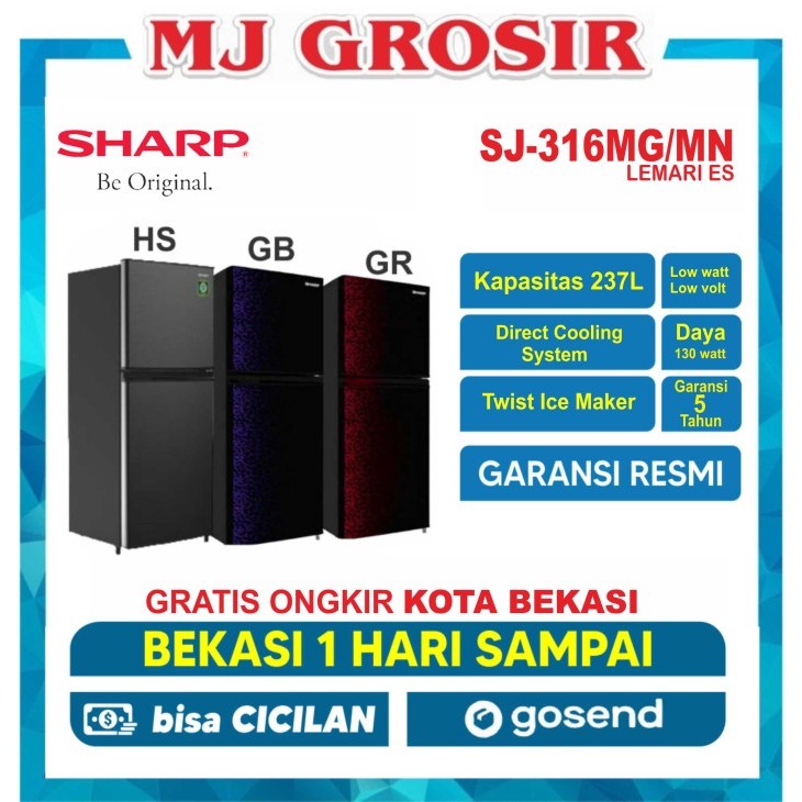 Terlaris Kulkas Sharp Sj 316 Mg Lemari Es 2 Pintu Sj316Mg Sj 316Mg
