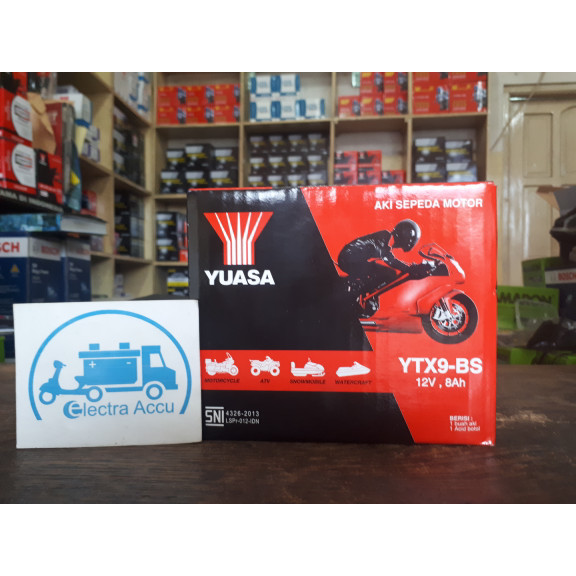 Aki Motor Kawasaki Ninja 250 cc Fi YTX9 Yuasa Accu Kering Ori Original