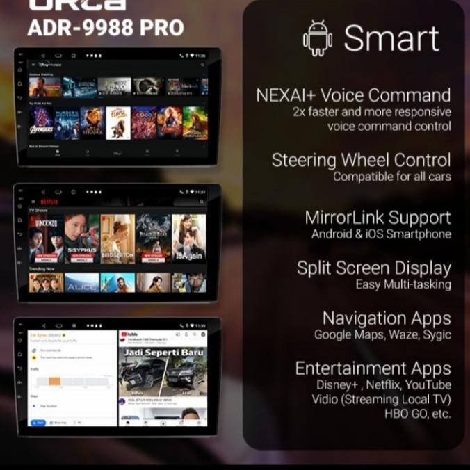Terjangkau Android Orca Adr-9988 Pro+ Camera Dvr Raize & Rocky 10Inch