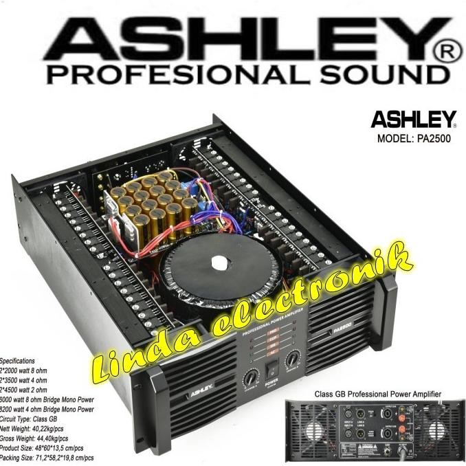 Power Amplifier Ashley Pa 2500 / Pa2500 Class Gb 4000 Watt New Stok