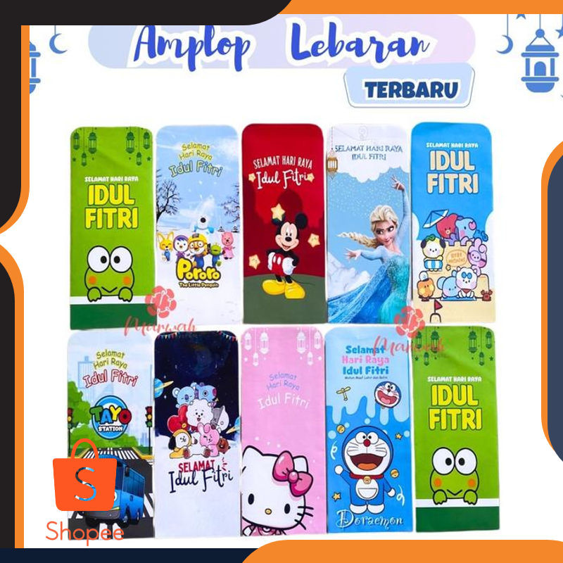 

Murah Amplop Lebaran Motif Karakter Isi 10 pcs Ukuran besar Kertas Art paper Amplop Unik Angpau Idul fitri - BT21 Elegan