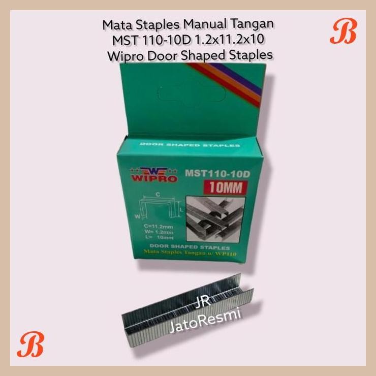 

| JTS | MATA STAPLES TANGAN MST 110-10D 1.2X11.2X10 WIPRO DOOR SHAPED STAPLES