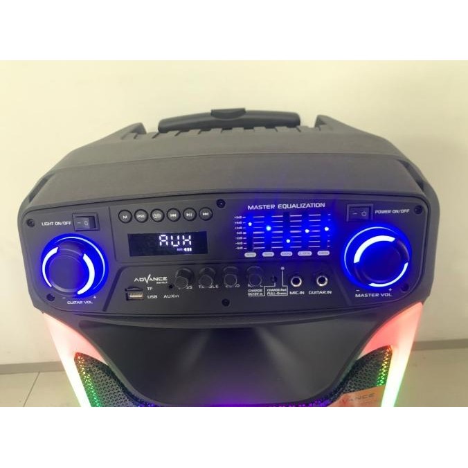 Speaker Advance K1512K / K1512-K / K1512 K Bluetooth Karaoke 15 Inch Free 2 Mic Wireless New Stok