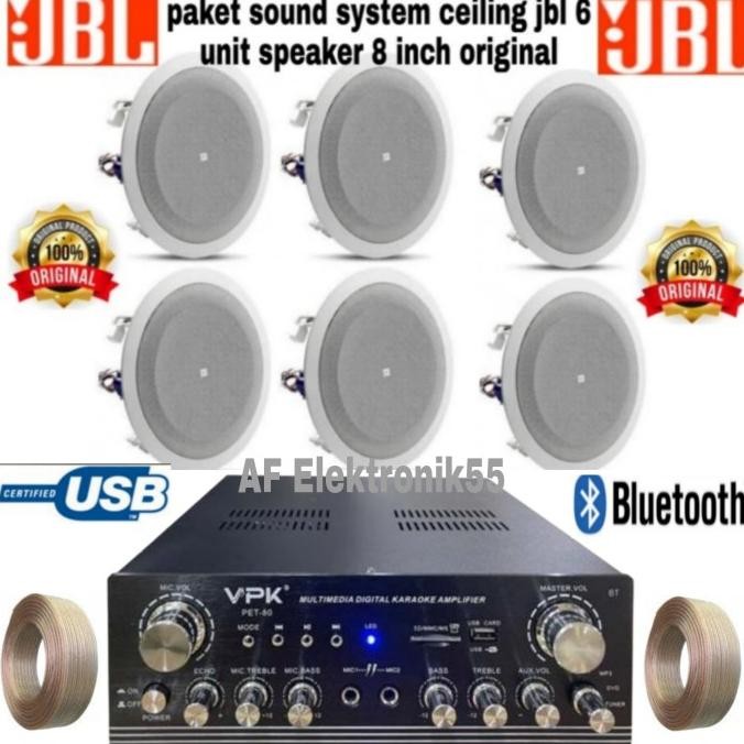 Paket Sound System Speaker Ceiling Jbl 6 Unit Speaker ( 8 Inch ) Ori New Stok
