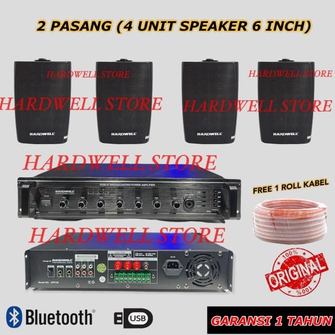 Paket Sound System Masjid, Cafe, Restoran Hardwell Original 4 Speaker New Stok