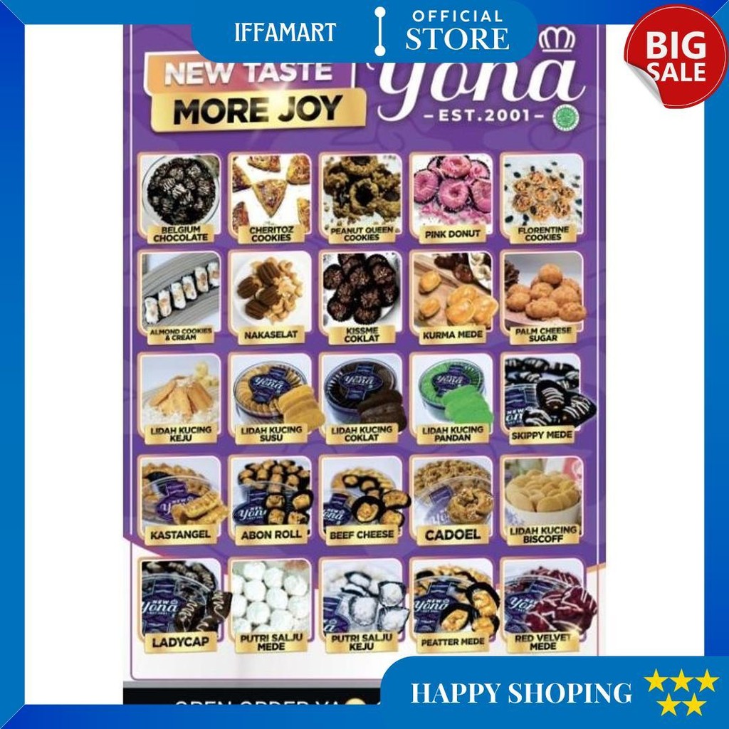 

Yona Cookies Bandung Tersedia Layanan Antar Instant L Kue Enak L Kue Kering Murah L Cookies Cemilan L Snack Anak L Kue Utk Merayakan Hari Lebaran & Hari Idul Adha Bersama Keluarga D Termurah