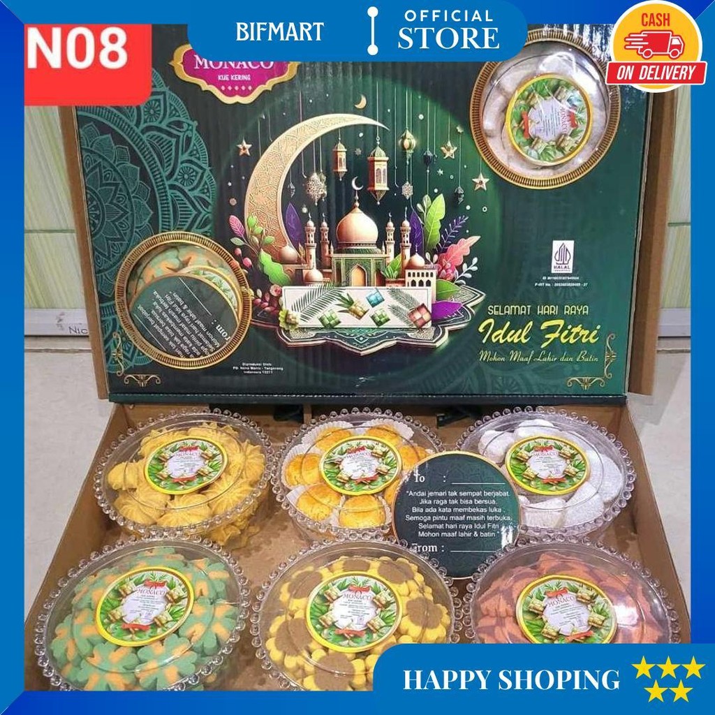 

Apazada - Kue Kering Lebaran Monaco Hidayah Halal / Hampers Kue Lebaran Paket 6 Toples Murah Enak D Ramadhan Sale