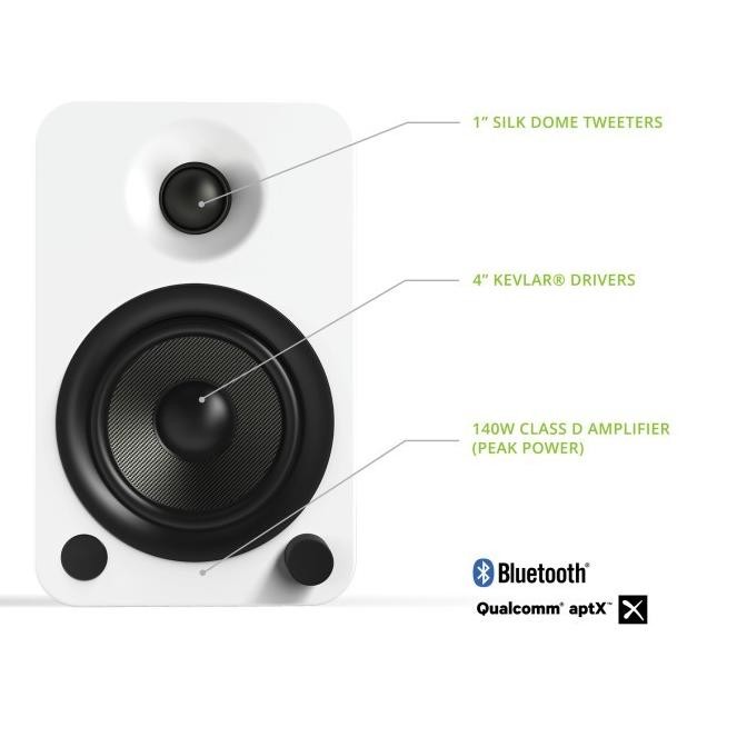 [B-Stock] Kanto Yu4 Yu 4 - Powered Bookshelf Speaker W/ Phono Pre-Amp New Stok