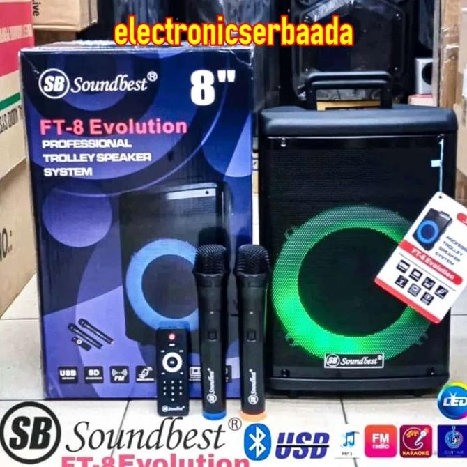 Speaker Portable Soundbest 8 Inch Soundbest Ft 8 Evolution Resmi New Stok