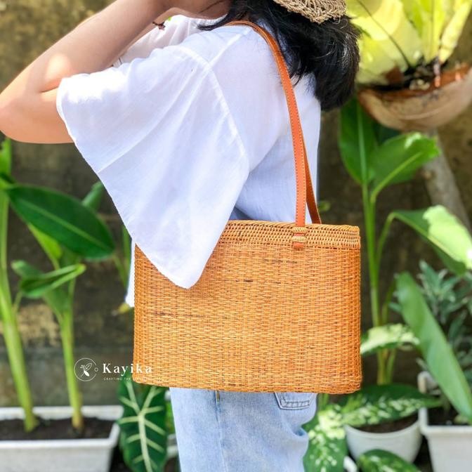 Sundung Bedeg, Tote Bag Bali, Tas Rotan Bali, 100% Handmade Anyaman Khas Bali KALI
