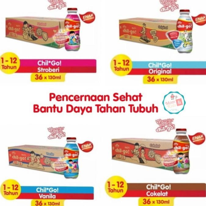 

Terlaris Chilgo Chil Go Uht Karton Original Vanila Coklat Strawberry (36 Botol) Ready Stok