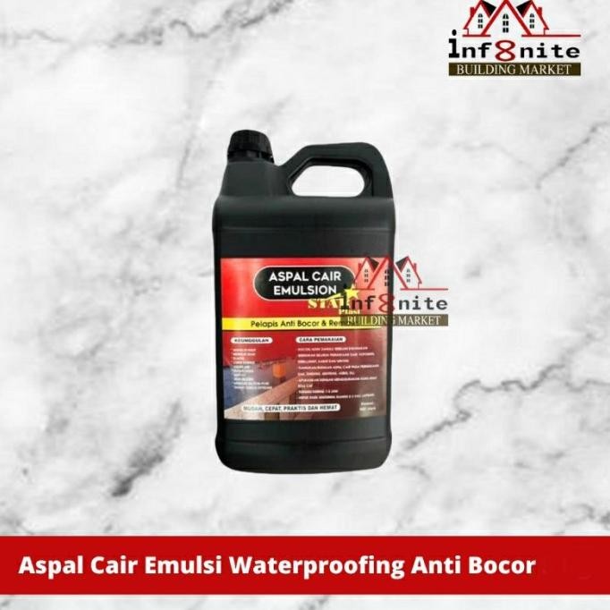 Sale Aspal Cair Emulsion Hitam 5 KG Anti Bocor Rembes Penambal Dak Beton Kolam Kamar Mandi Waterproo